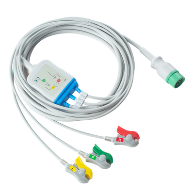สายเคเบิล Philips ECG 5 Lead 12Pin M1975A สำหรับผู้ใหญ่และเด็ก