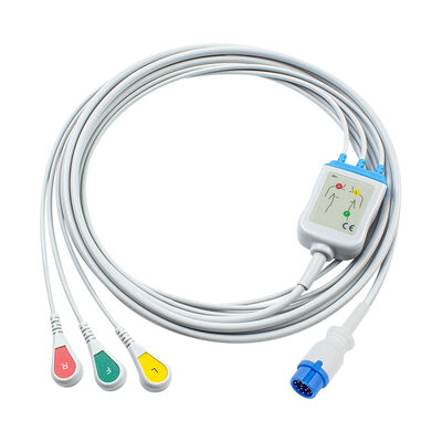 Innomed Cardio-Aid CA360-B เครื่องกระตุ้นหัวใจ 12Pin ECG EKG สายเคเบิลและสายไฟ 3 ตะกั่ว