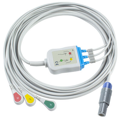 Samsung 7pin 3Lead สายเคเบิล ECG ชิ้นเดียวและสายไฟ