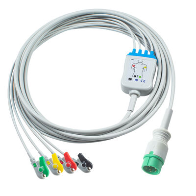 Zoncare PM7000D 3/4/5สายเคเบิล ECG แบบตะกั่วและสายไฟ