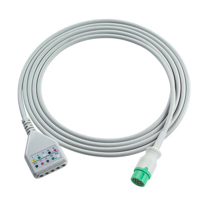 ไบโอไลท์ 12Pin 3 5Lead ECG Trunk Adapter Cable O-ximax Tech AnyView A2 A6 A4 A8 Q7 Q5 คาเบลขยาย ECG สไตล์ Din