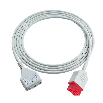 ไบโอไลท์ 12Pin 3 5Lead ECG Trunk Adapter Cable O-ximax Tech AnyView A2 A6 A4 A8 Q7 Q5 คาเบลขยาย ECG สไตล์ Din
