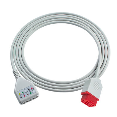 ไบโอไลท์ 12Pin 3 5Lead ECG Trunk Adapter Cable O-ximax Tech AnyView A2 A6 A4 A8 Q7 Q5 คาเบลขยาย ECG สไตล์ Din