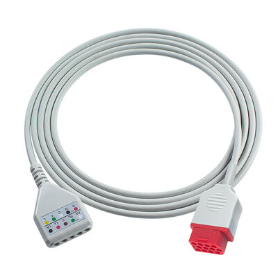 ไบโอไลท์ 12Pin 3 5Lead ECG Trunk Adapter Cable O-ximax Tech AnyView A2 A6 A4 A8 Q7 Q5 คาเบลขยาย ECG สไตล์ Din