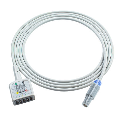 GE 7Pin Vivid  ECG Trunk Cable Din style 5/3lead Cable 2.5M