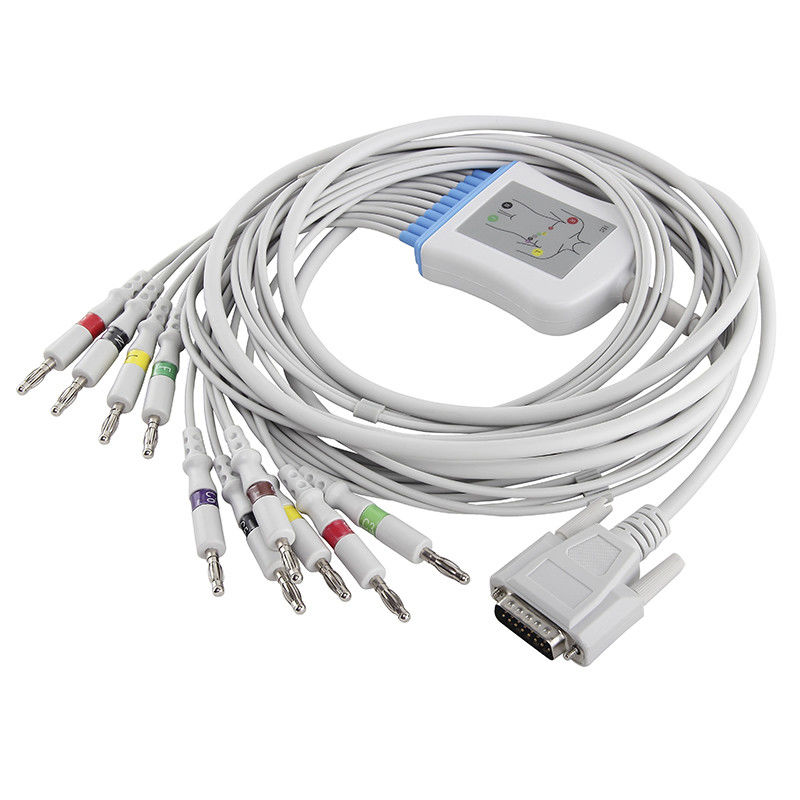 Edan EKG SE-3,SE-12 01.57.107048 สายเคเบิลและสายไฟ ขั้วต่อ IEC 4.0Banana