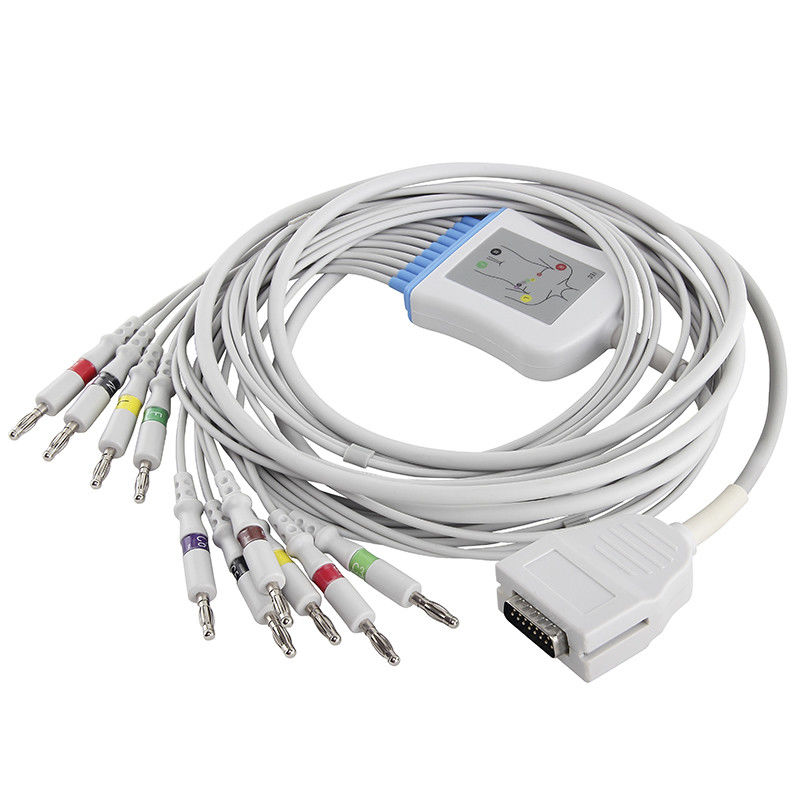 สายเคเบิล EKG ของ Mortara Burdick E350I EK10 Eclipse LE Elite II 012-0700-00 10 สายเคเบิล EKG ตะกั่วและสายไฟ IEC Banana 4.0