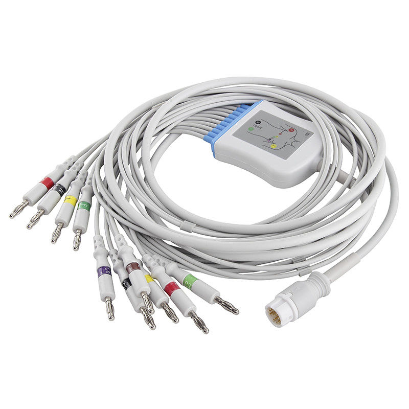 P-Hilips/HP M17770A M1771A M2461A สายเคเบิล ECG และสายไฟ ขั้วต่อกล้วย IEC 4.0