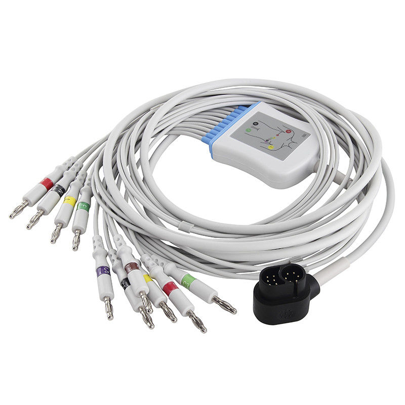 สายเคเบิล Ecg ของ Welch Allyn รุ่น:1500 RE-PC-AHA-BAN สายเคเบิลและสายไฟ ECG ของ ECG IEC 4.0Banana