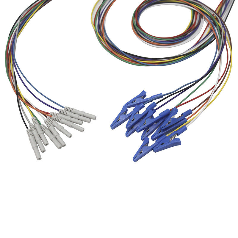 Din 1.5 style Grabber Alligator Crocodile Clip ขั้วไฟฟ้า EEG ชุบทอง EEG Leadwires Electrode