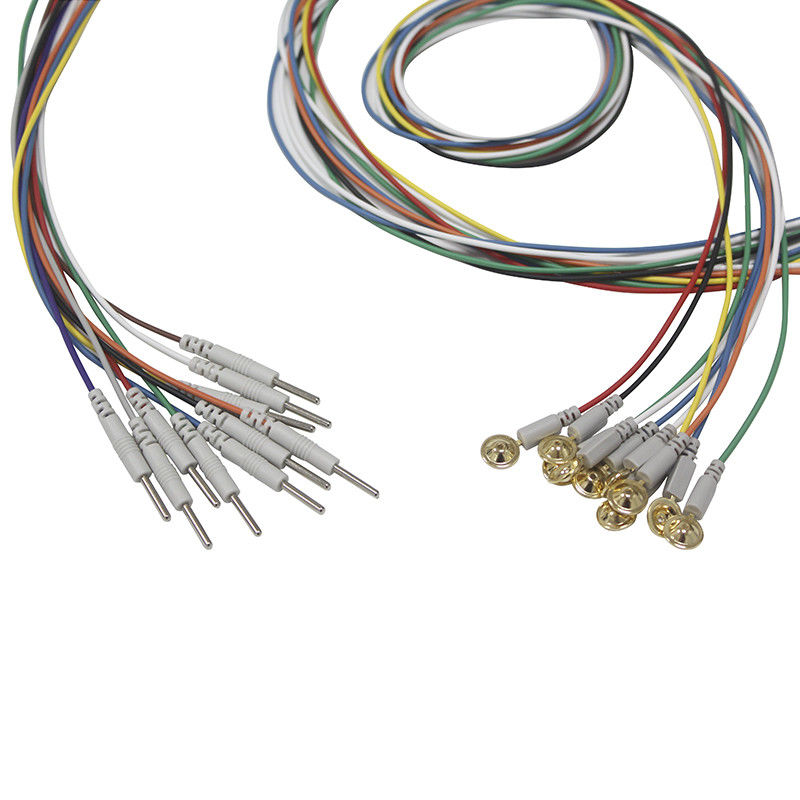 Din 2.0 Plug cup type EEG Cap Electrodes ชุบทอง EEG EMS Leadwires Electrode