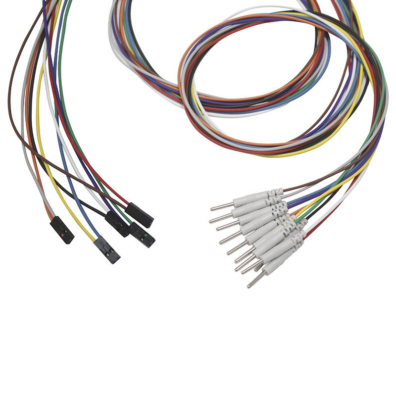 ดูปองท์ EEG อิเล็กโทรด 2 พินปลั๊กถึง 2.00 มม. พินลีดไวร์ชุบทอง EEG EMG อิเล็กโทรดลวดตะกั่ว