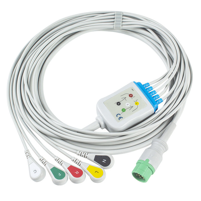 สายเคเบิล ECG Biolight BLT และสายไฟ 5 สาย IEC Clip 12Pin C2557P0 ECG
