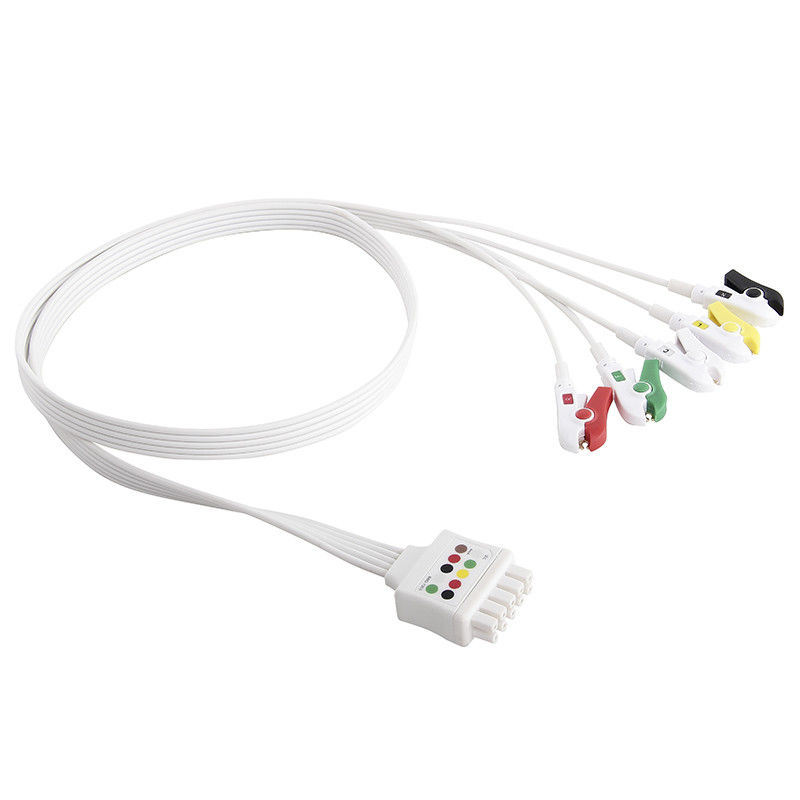 GE Multi-Link สายไฟ ECG แบบใช้แล้วทิ้งชุด 5 ตะกั่ว ECG สายไฟ Grabber คลิป DLP-05BD-40AM-0100