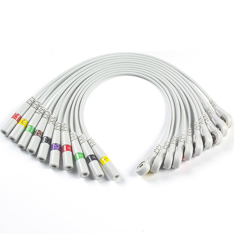 ECG Parts 3.00MM IEC ECG Electrode Connector EKG Connector Banana Needle To Snap Pigtail