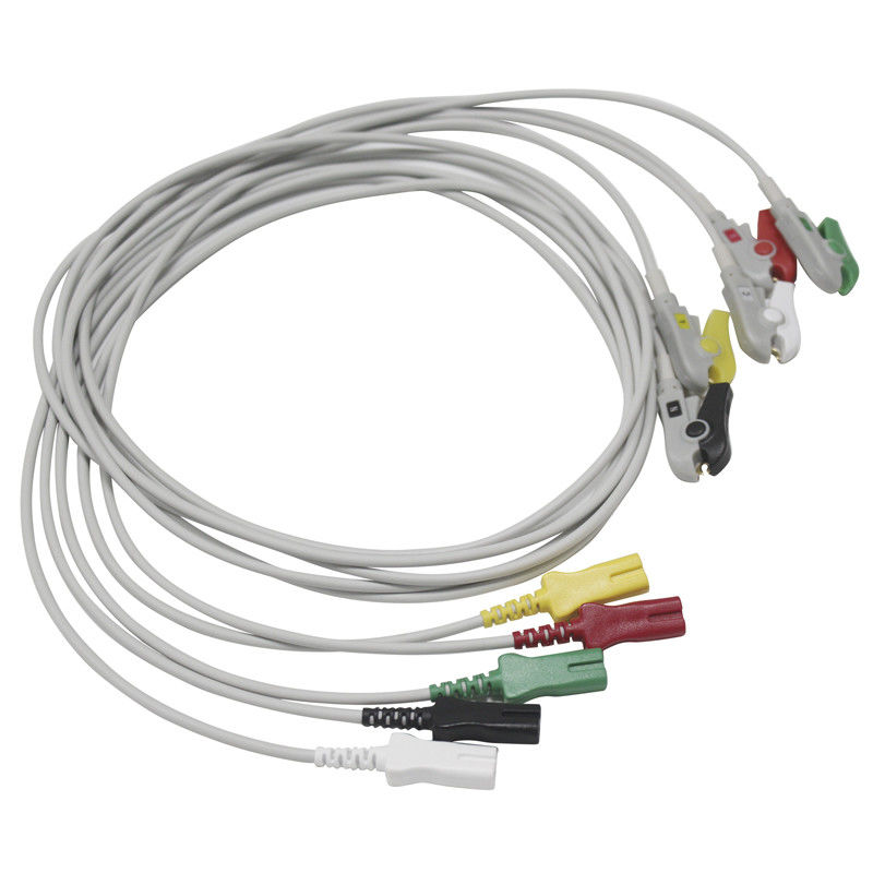 LL ECG Leadwires 5 Lead Snap Grabber Type Dual Pin AAMI 6PIN Bionet Datex Siemens GE-Hellige Kontron