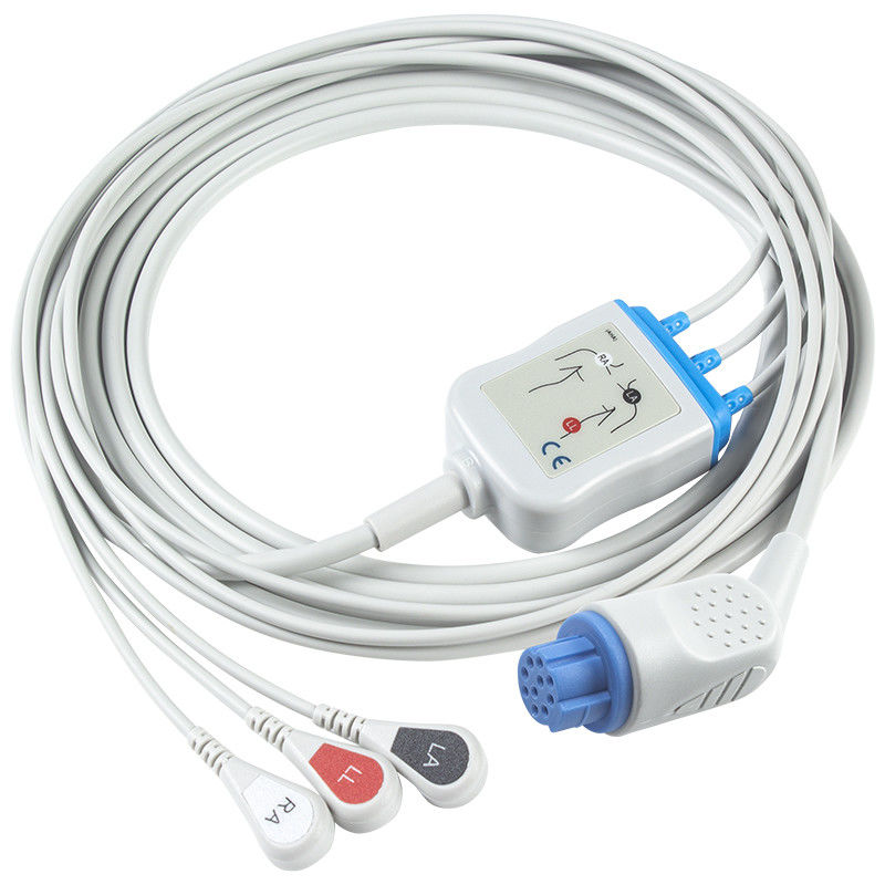 สําหรับ Datex Ohmeda รองรับตรง-เชื่อมต่อเคเบิล ECG และสายนํา 3Lead AHA Snap