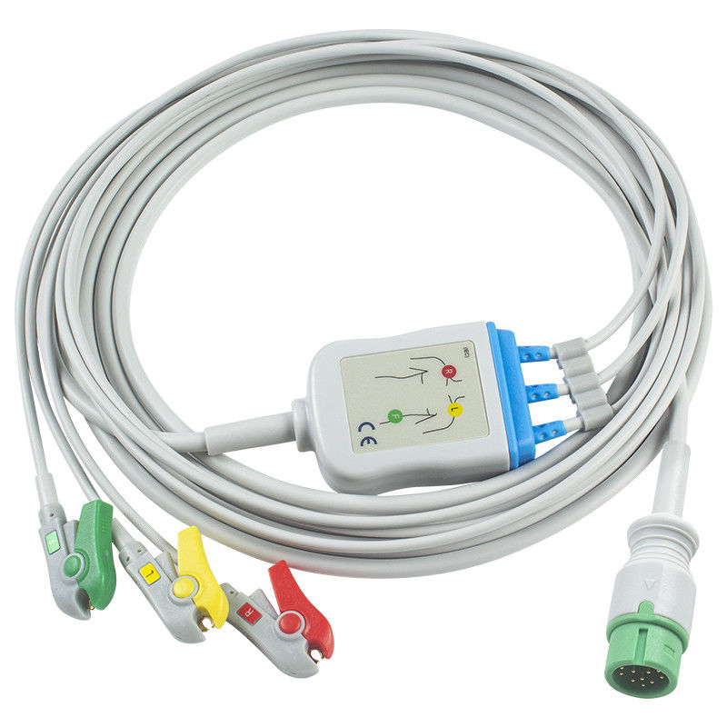 สําหรับ Mindray > Datascope คอมพาติบัล สายเคเบิล ECG ที่เชื่อมต่อตรงและสายนํา - 040-000964-00