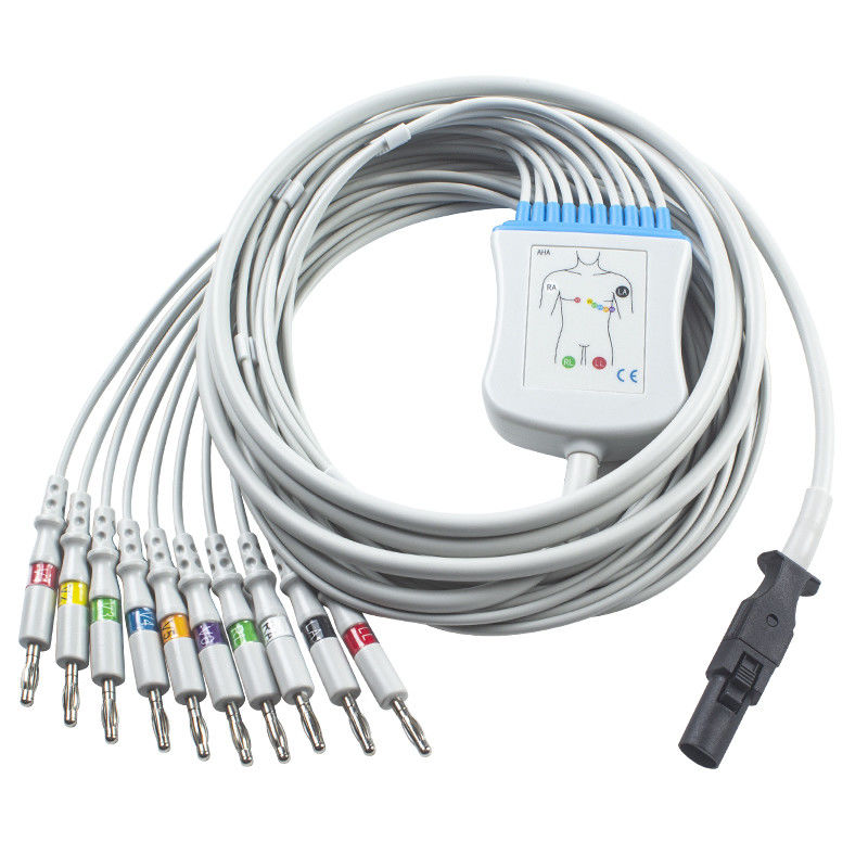 Mortara 60-00180-01 60-00181-01 Q-Stress EKG สายเคเบิลและสายไฟ 12 ขา IEC Banana 4.0