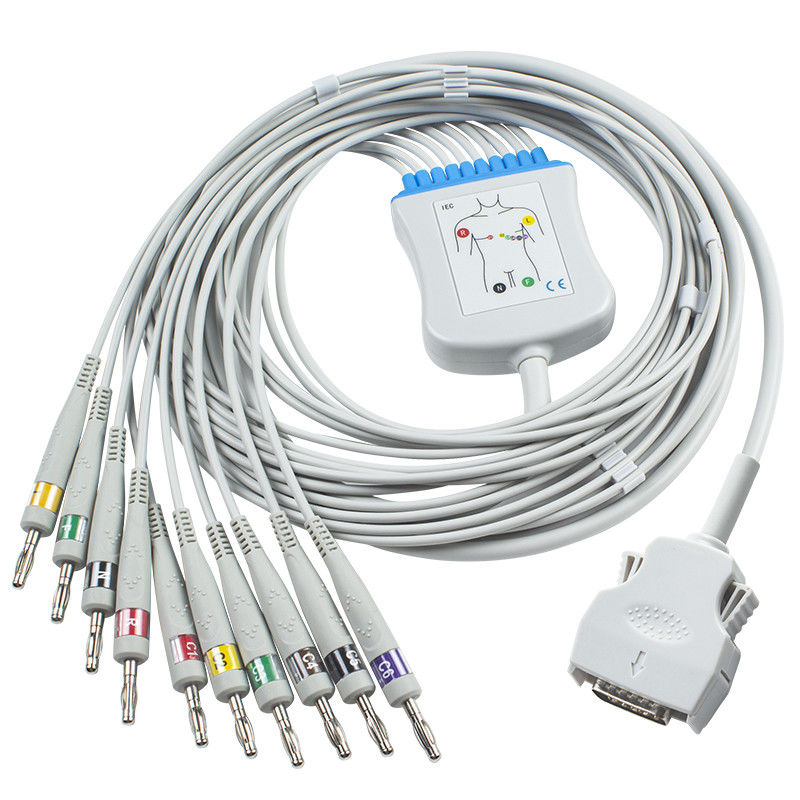 สายเคเบิล EKG เชื่อมต่อโดยตรงของ Mortara 9293-021-50 สายเคเบิล ECG สำหรับ ELI 100, ELI 200, ELI 50 Banana 4.0