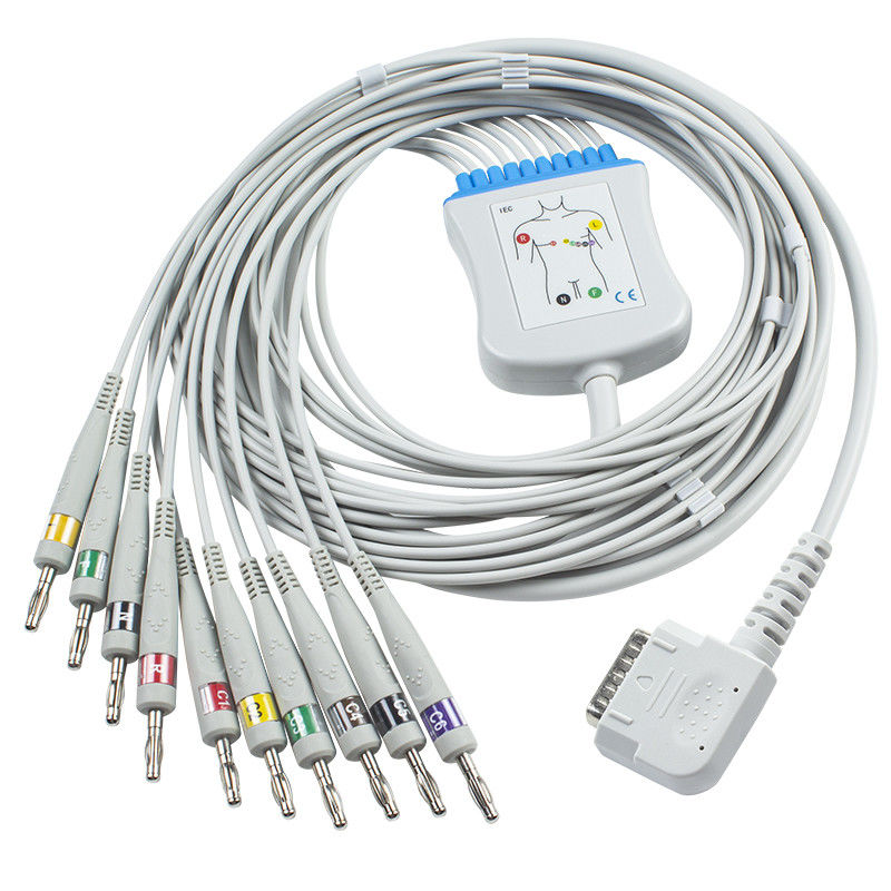Kenz สาย EKG K131 Banana 4.0 สำหรับ 108 109 110 1210 1211 601 Cardico 302 IEC สาย ECG เชื่อมต่อโดยตรง