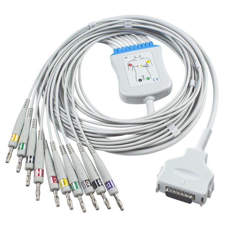 Fukuda Denshi CP-101LD FX101 FX-7202 IEC Banana 4.0 10 สาย EKG ของผู้ป่วย สายไฟ ECG