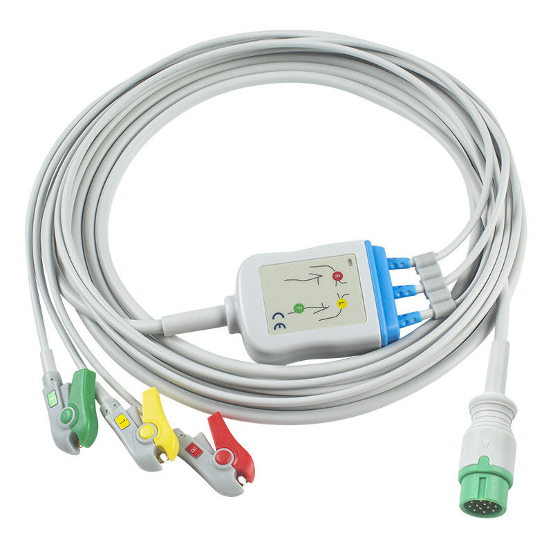 สําหรับ Biolight Q3 เคเบิล ECG สําหรับ Biolight Q5 A QS ซีรีส์ 3 Lead IEC Grabber ใน Oximax Tech