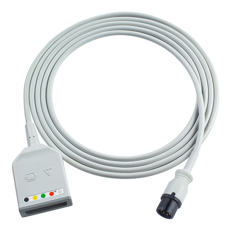 Mindray Datascope AAMI 6Pin Connector 5Lead ECG Trunk Adapter Cable 0010-30-12377 EV 6102 คาเบลขยาย ECG สไตล์ยูโร