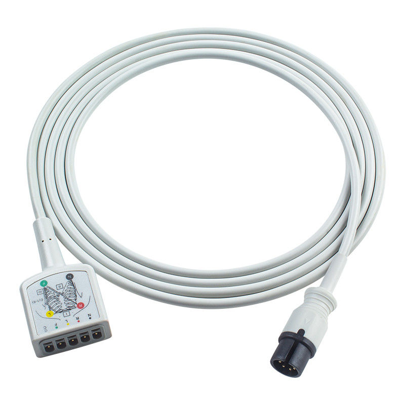 P-Philips PH AAMI 6Pin Connector 5Lead ECG Trunk Adapter Cable 453561432691 453561227251 คาเบลขยาย EKG VS Style