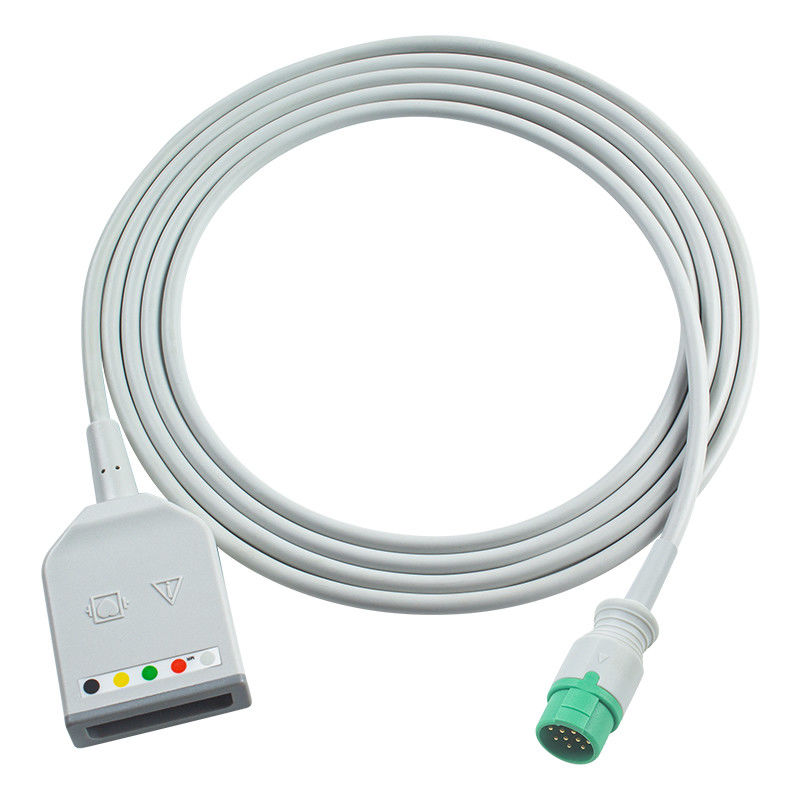 Fukuda Denshi 12Pin 5Lead ECG กระเป๋าตัวปรับเคเบิล Dynascope DS-7100 ECG การขยายเคเบิล Euro Style