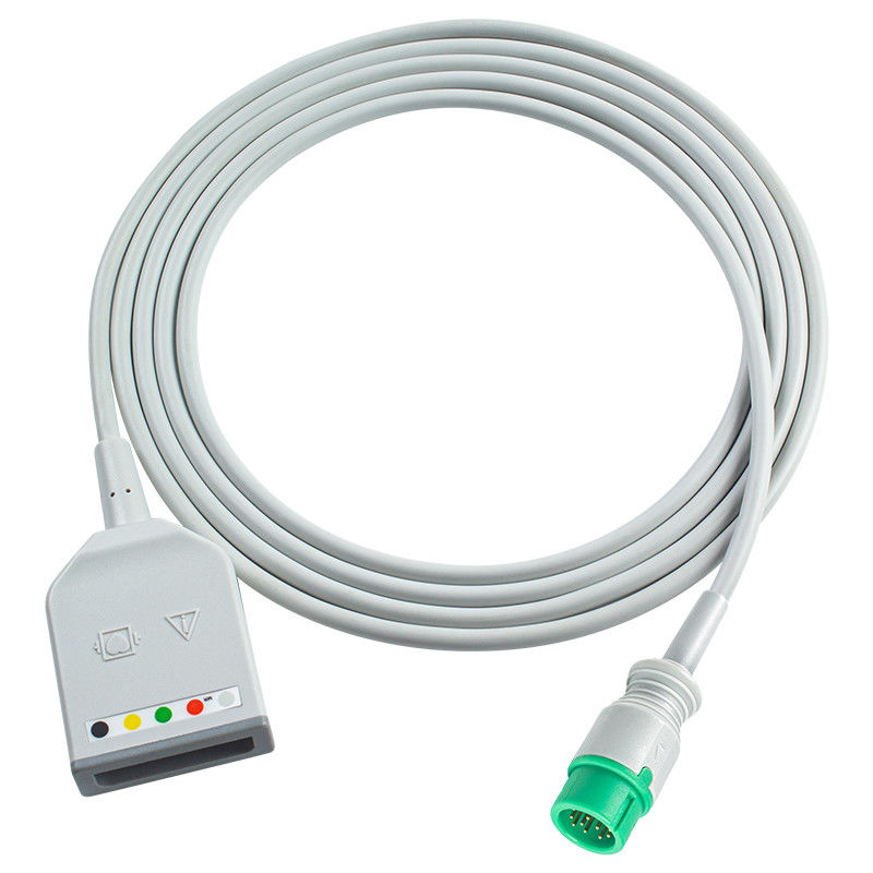 Mindray Datascope 12Pin 5Lead ECG กระเป๋าตัวปรับเคเบิล 0010-30-42719 009-004728-00 เคเบิลขยาย ECG