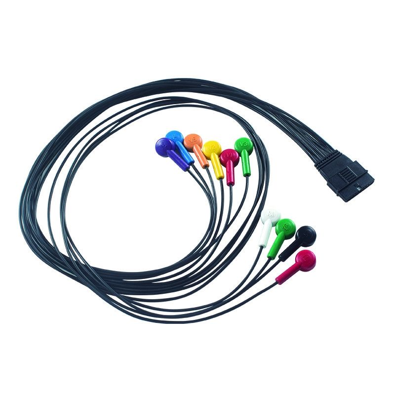 IEC/AHA สีโคด Schiller MS-12 สีฟ้า ที่เข้ากันได้กับเคเบิล ECG สําหรับ FT-1400331