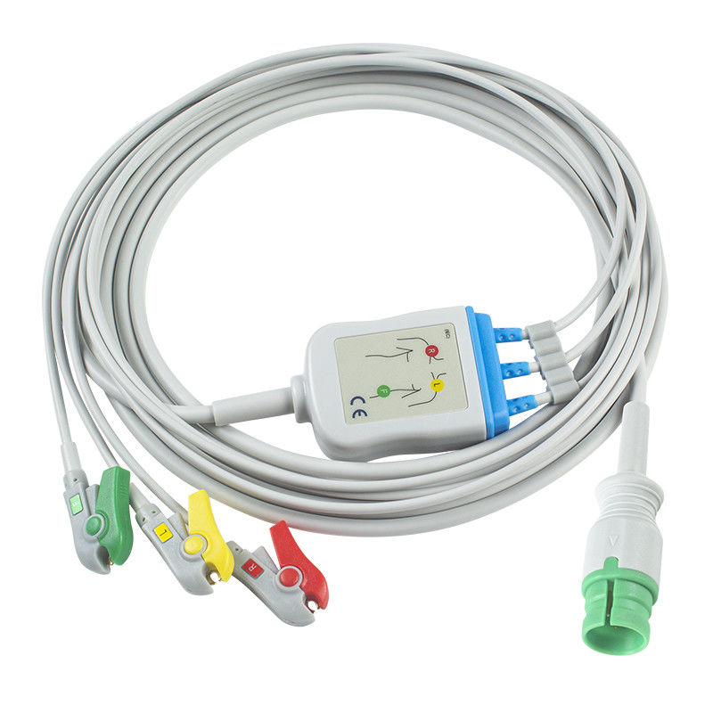เข้ากันได้กับสายเคเบิล ECG 3 สาย IEC Grabber สำหรับ PM-12 14Pin