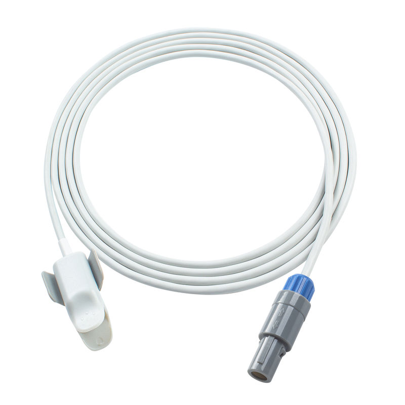 สายเคเบิลอ๊อกซิเมตรกระแทก SpO2 เซนเซอร์ 3.0M 5Pin สําหรับ CMS60C,RPM9000C เด็ก