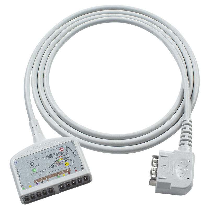 สายไฟฟ้า EKG 15Pin 10Lead ไม่มีเลเท็กซ์ IEC/AHA สําหรับ 108 109 110 1210 1211 601 Cardico 302