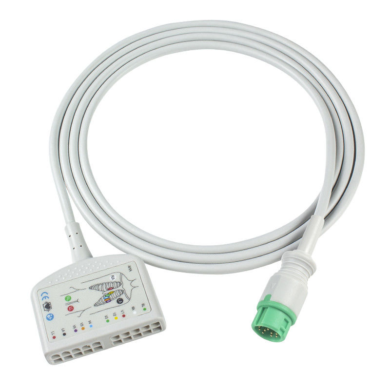 TPU Dynascope DS-5100E 12Pin ECG คาเบลผู้ป่วย 10Lead สําหรับผู้ใหญ่/เด็ก