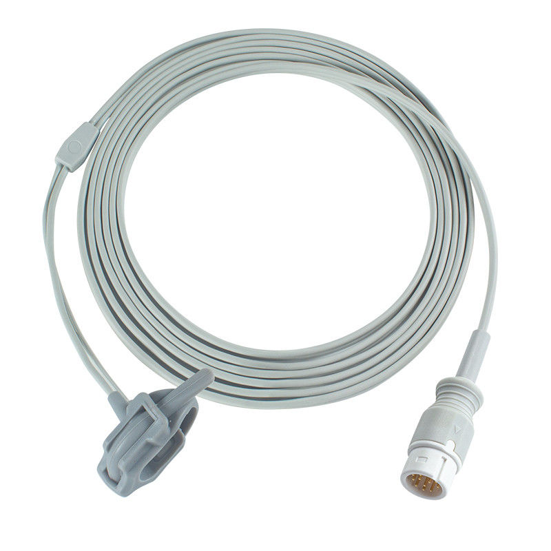สีเทาที่สอดคล้องกับ Neonate SpO2 Probe สําหรับ Medetec อังกฤษ SPO2 Sensor 12Pin 3.0M
