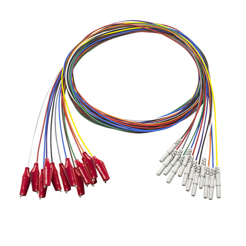 Din 1.5 มม.Grabber สไตล์นุ่มด้านนอกคลิปจระเข้ EEG Electrodes ชุบทอง EEG EMG สายไฟ Electrode