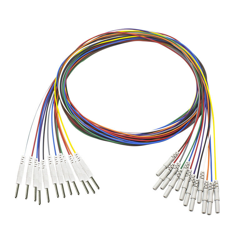 Din 1.5mm-2.0mm Pin Eeg เข็มอิเล็กโทรดชุบทอง EEG EMG Leadwires Electrode