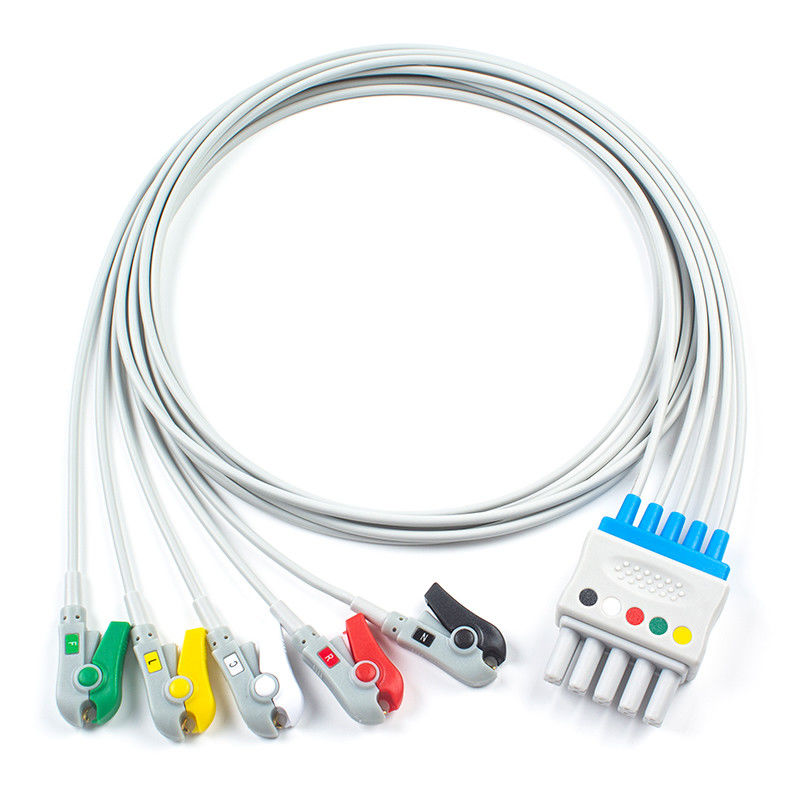 Siemens Drager ECG Leadwires 5956359 MP03414 ตั้งค่าคลิปจับตะกั่ว 5 ตัวเป็นขั้วต่อ 5 ขาคู่