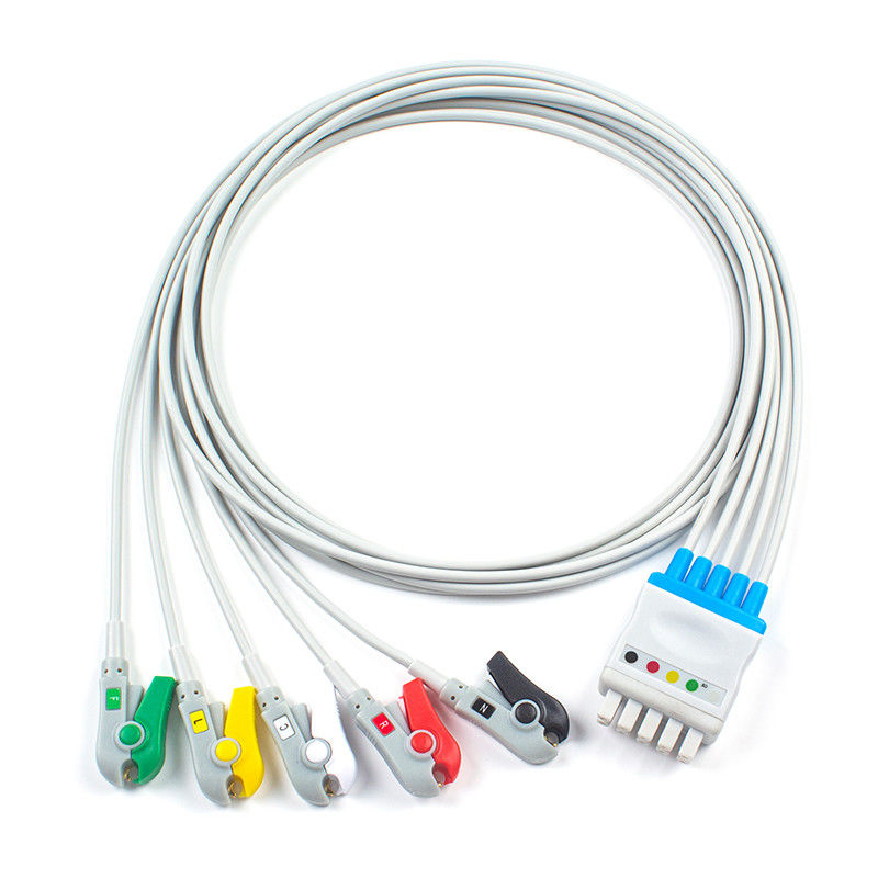 GE Healthcare Marquette ECG Leadwires 412681-001 GE Dash 2500 Solar 8000 5 คลิปตะกั่ว IEC
