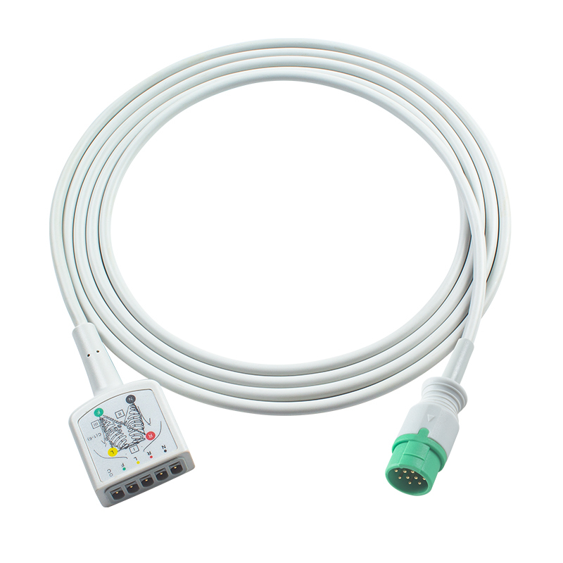 สายเคเบิลหลัก ECG 3lead AAMI 130 ซม. 12 พิน ชนิด VS