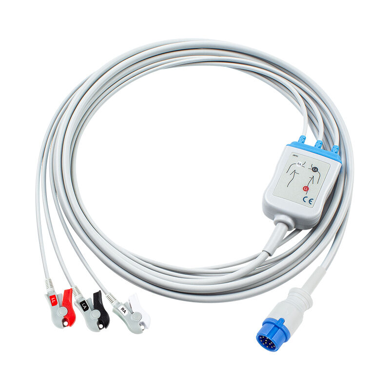 Innomed Cardio-Aid CA360-B เครื่องกระตุ้นหัวใจ 12Pin ECG EKG สายเคเบิลและสายไฟ 3 ตะกั่ว