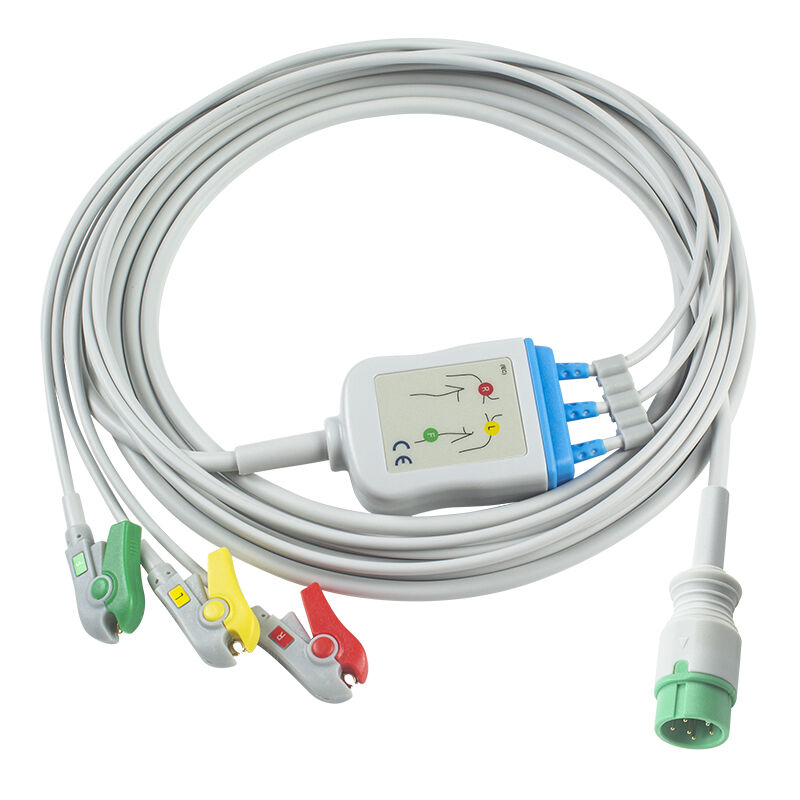 Zoncare PM7000D 3/4/5สายเคเบิล ECG แบบตะกั่วและสายไฟ