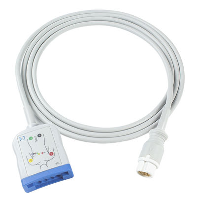 P-Hilips 12Pin 6+4 ECG Truck Cable สายเคเบิลผู้ป่วย ECG AAMI IEC
