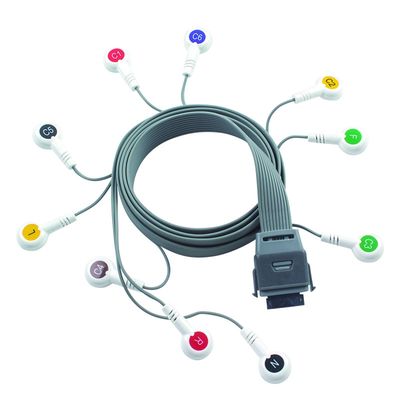 สีเทา 10 โลด ECG Holter Cable เหมาะสมสําหรับ Edan อุปกรณ์ชีววิทยา IEC Snap