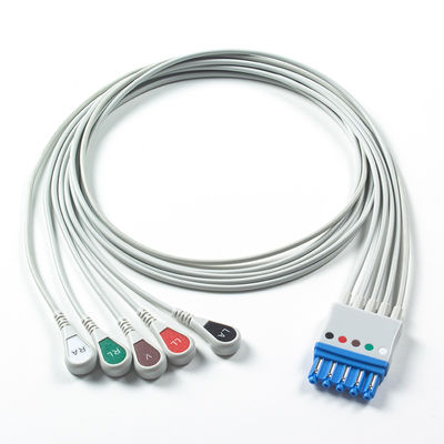 สายนํา ECG ที่เข้ากันได้สําหรับ Datascope/Maquet/Getinge 5 Lead, Snap AHA