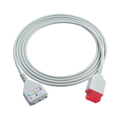 ไบโอไลท์ 12Pin 3 5Lead ECG Trunk Adapter Cable O-ximax Tech AnyView A2 A6 A4 A8 Q7 Q5 คาเบลขยาย ECG สไตล์ Din